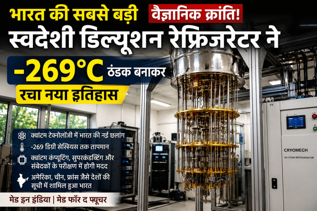 India’s first dilution refrigerator -269°C ठंडक बनाकर रचा नया इतिहास : भारत की सबसे बड़ी वैज्ञानिक क्रांति