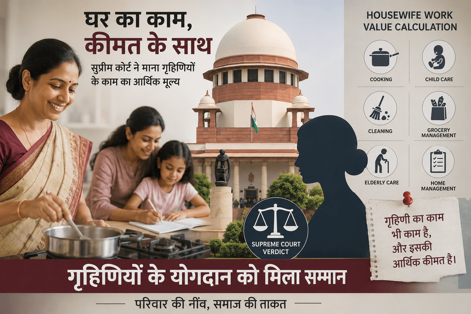 Housewife Work Value Calculation: सुप्रीम कोर्ट के फैसले से समझें गृहिणियों के काम की आर्थिक कीमत