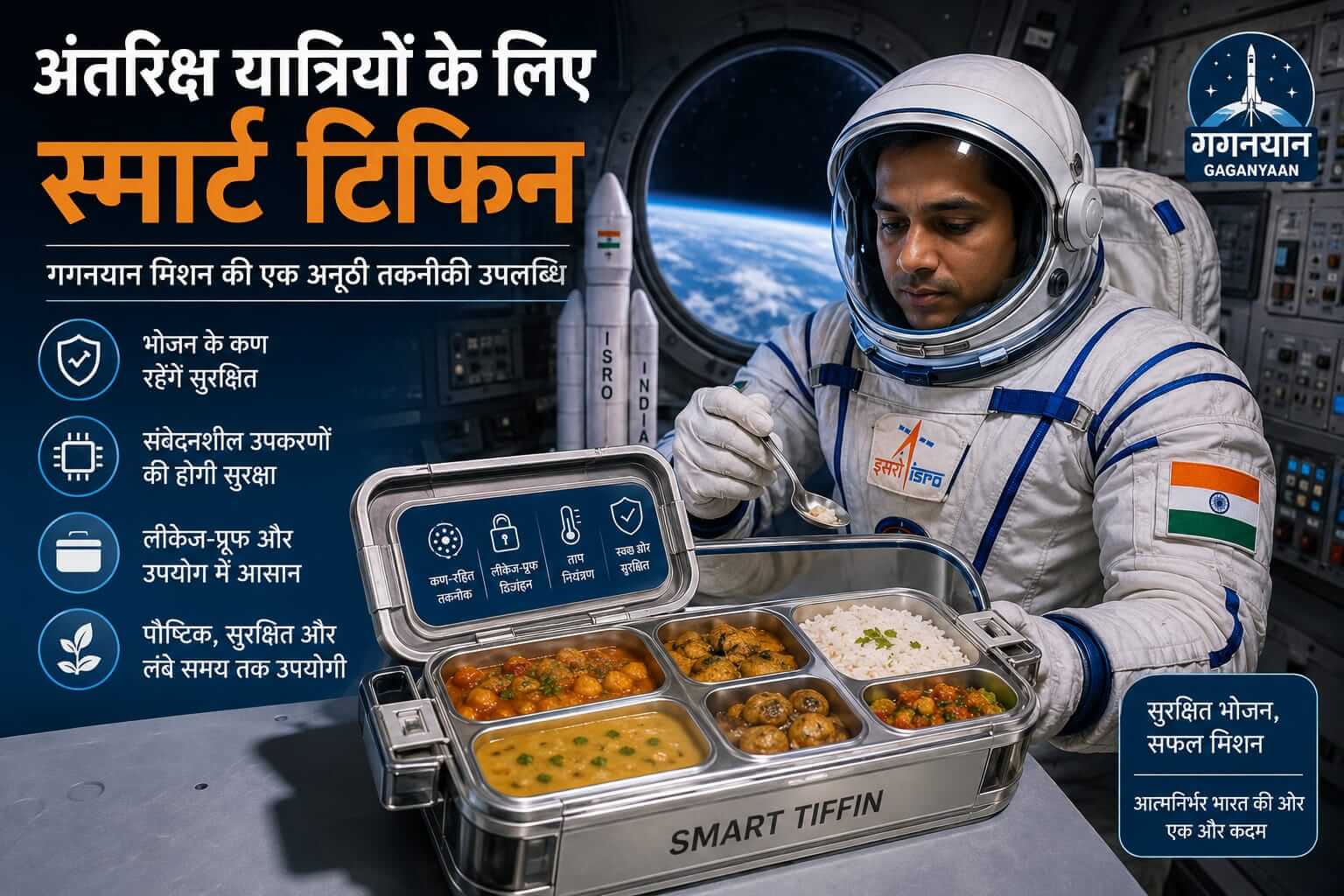 Smart Tiffin for Astronauts: गगनयान मिशन की अनोखी तकनीकी उपलब्धि